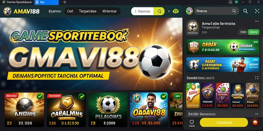 Tampilan gameplay Sportsbook AMAVI88 dengan fitur taruhan langsung.