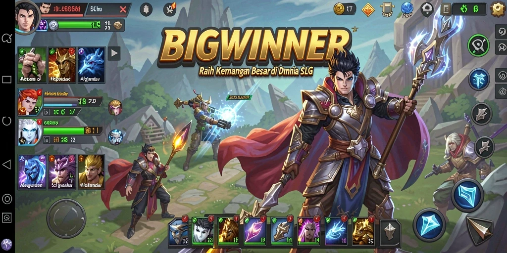 Tampilan gameplay seru dari BIGWINNER dengan strategi SLG.