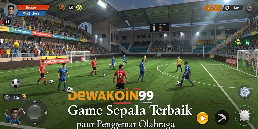 Tampilan gameplay DEWAKOIN99 yang penuh aksi di lapangan sepak bola.