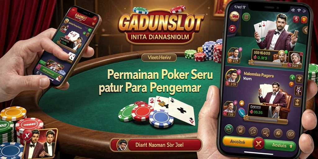 Screenshot gameplay GADUNSLOT yang menunjukkan suasana poker yang seru.