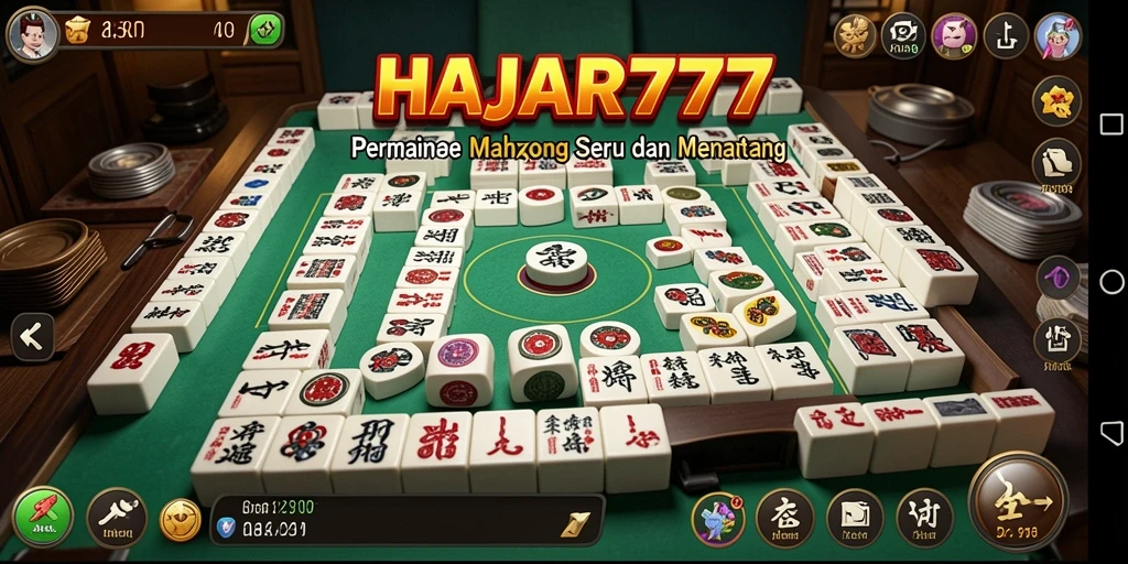 Screenshot dari gameplay seru HAJAR777 di level Mahjong.