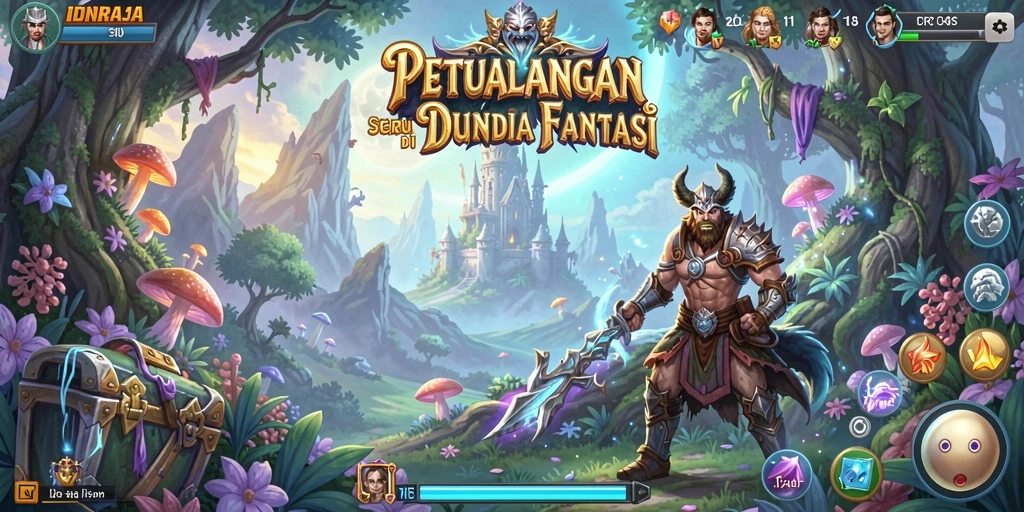 Tampilan gameplay seru dan mendebarkan dalam <strong>IDNRAJA</strong>.