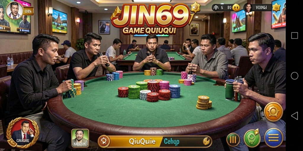 Screenshot gameplay JIN69 menampilkan keseruan permainan QiuQiu.