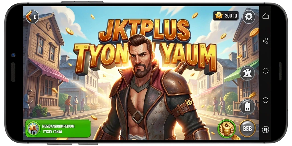 Tampilan gameplay JKTPLUS yang menarik dan interaktif dalam dunia Tycoon.