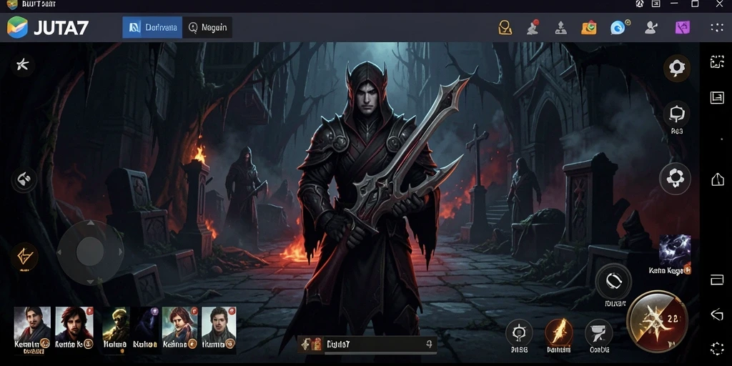 Screenshot gameplay JUTA7 menampilkan suasana menyeramkan yang penuh ketegangan.