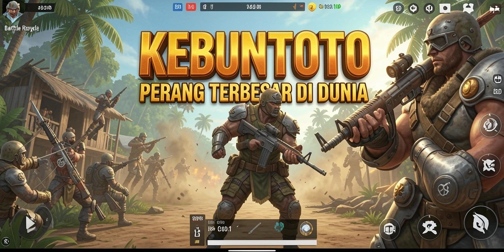 Tampilan gameplay seru KEBUNTOTO dengan pertempuran intens.