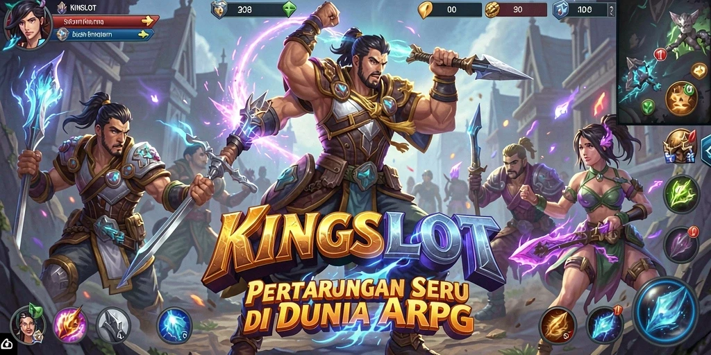 Gameplay seru di KINGSLOT dengan aksi pertempuran mendebarkan.