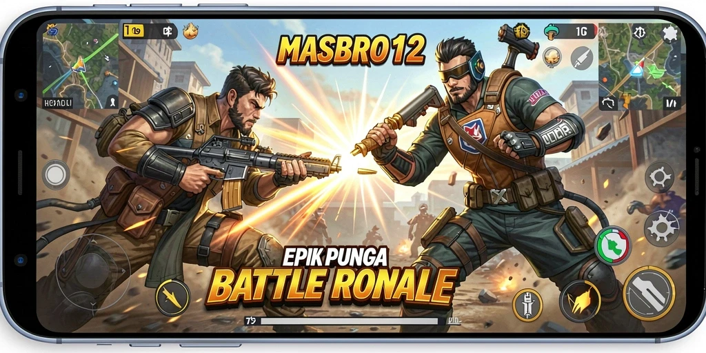 Gameplay intens dalam pertempuran Battle Royale yang seru.