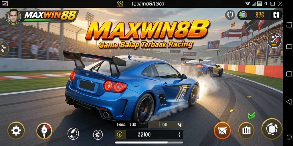 Tampilan gameplay balap seru dan mendebarkan di MAXWIN88.