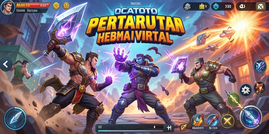 Tangkapan layar gameplay OCATOTO menampilkan aksi pertarungan yang mendebarkan.