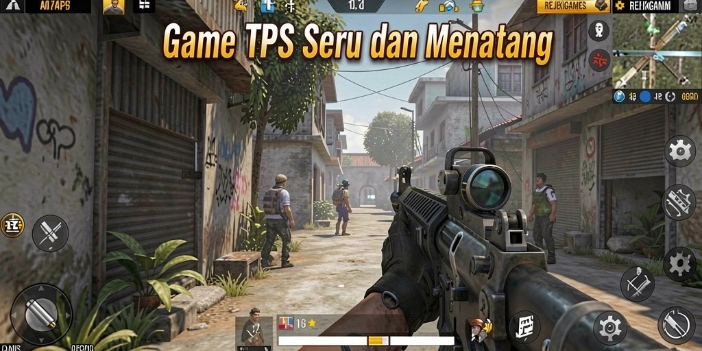 Tampilan gameplay menarik dari REJEKIGAMES dalam aksi TPS.