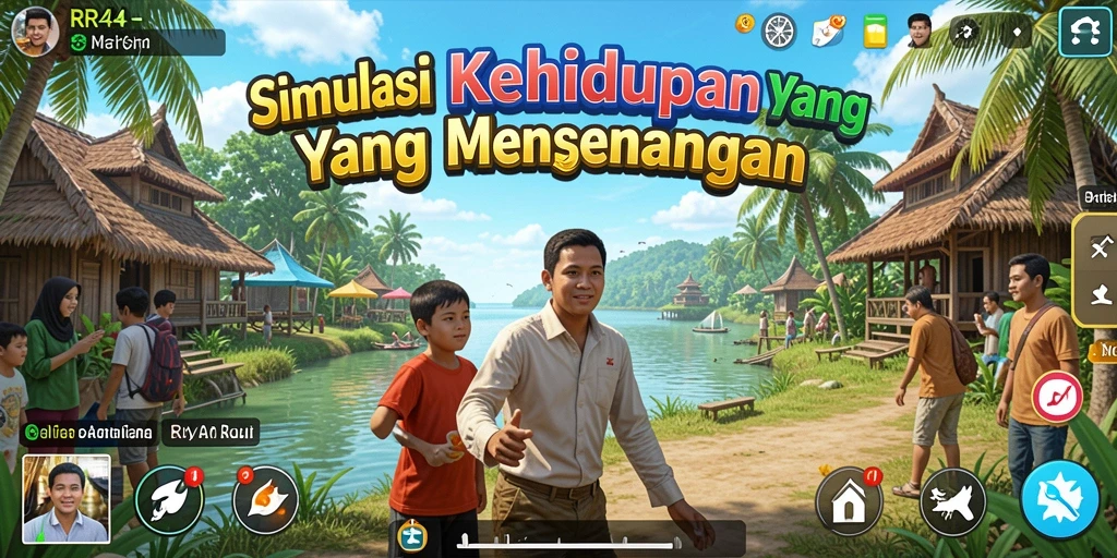 Screenshot gameplay RR44 menampilkan aktivitas menarik dalam simulasi kehidupan.