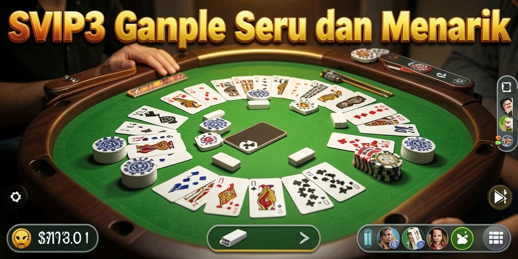 Screenshot gameplay SVIP3 menampilkan keseruan bermain Gaple.
