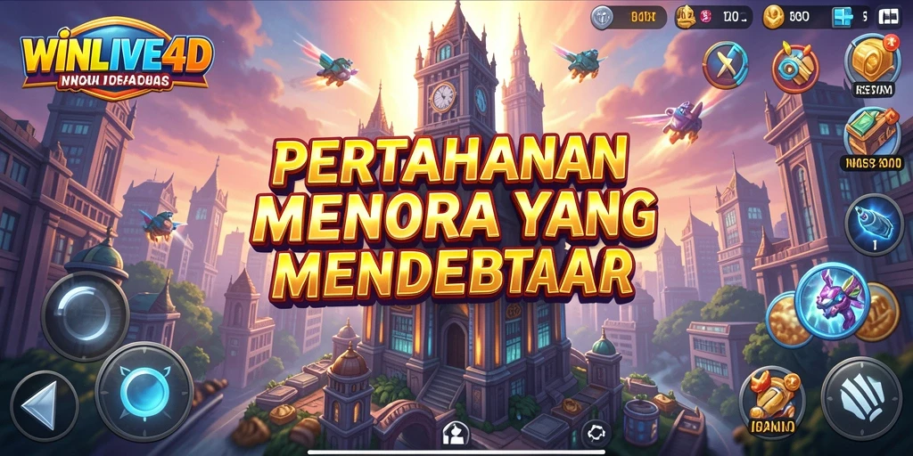 Tangkapan layar gameplay menyenangkan dari permainan Tower Defense WINLIVE4D.